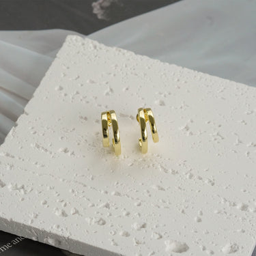 Twin Half Hoop Earrings | 14K Plated