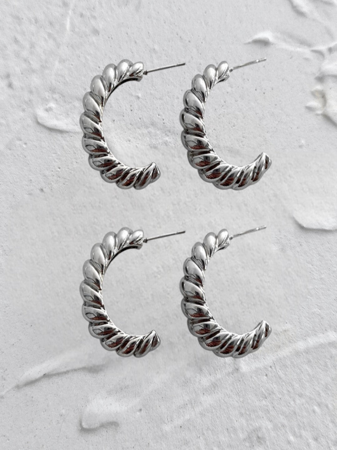 Duo Croissant Half Hoops | 18K Plated (Pack of 2)