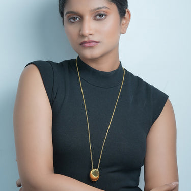 Bold Dome Pendant Necklace | 18K Plated