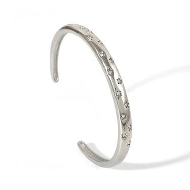 Silver Star shining Cluster Cuff Bracelet