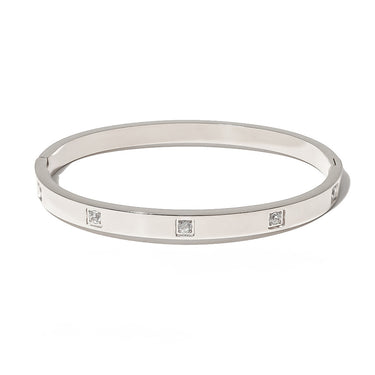 Silver Square zircon Bracelet by Aquastreet