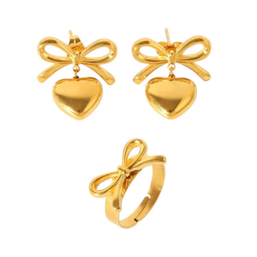 Heart bow studs & Ring