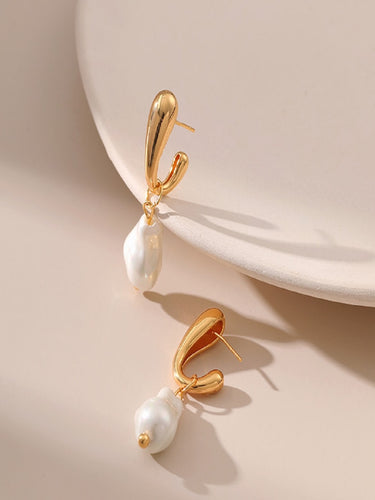 Clara Pearl Drop Earrings | 18K Plated