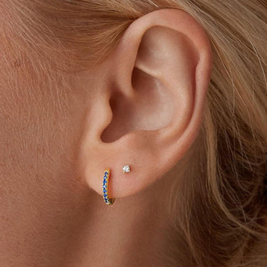 Tera Huggie & Zircon Earring Set
