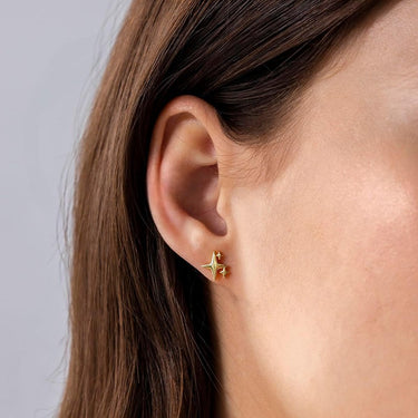 Spark Screw Back Studs | 14K Plated