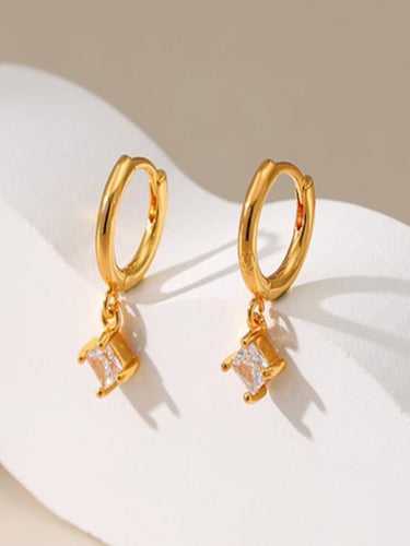 Evie Diamante Drop Huggies | 18K Plated