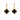 Ebon Zircon Clover Drops | Gold Plated