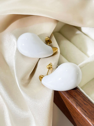 Pristine White Big Teardrops | 18K Plated