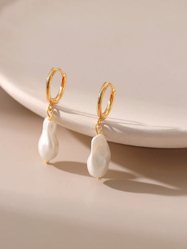 Elisa Pearl Drop Earrings | 18K Plated