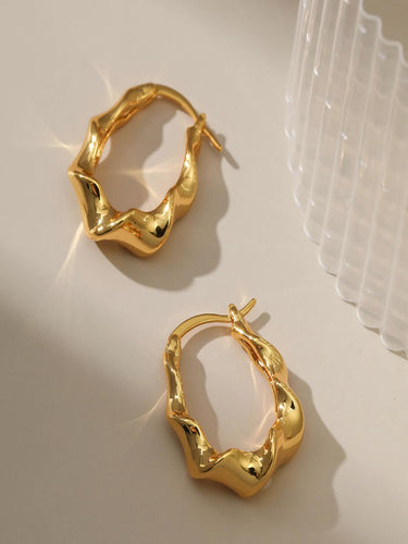 Trina Wavy Hoops | 18K Plated