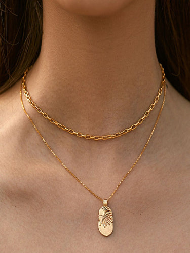 Kate Sun Pendant Layered Necklace | 18K Plated