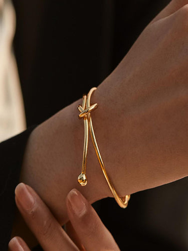 Twisted Knot Cuff Bracelet | 18K Plated