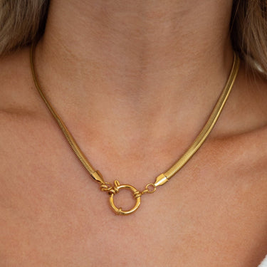 Snake Chain Necklace with Openable Clasp | 18K Plated