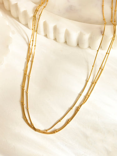 Rhea Triple Layer Necklace | 18K Plated
