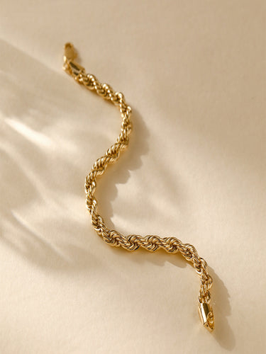 Twisted Rope Chain Bracelet | 18K Plated