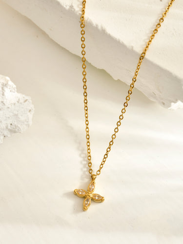 Floral Sparkle Pendant | 18K Plated