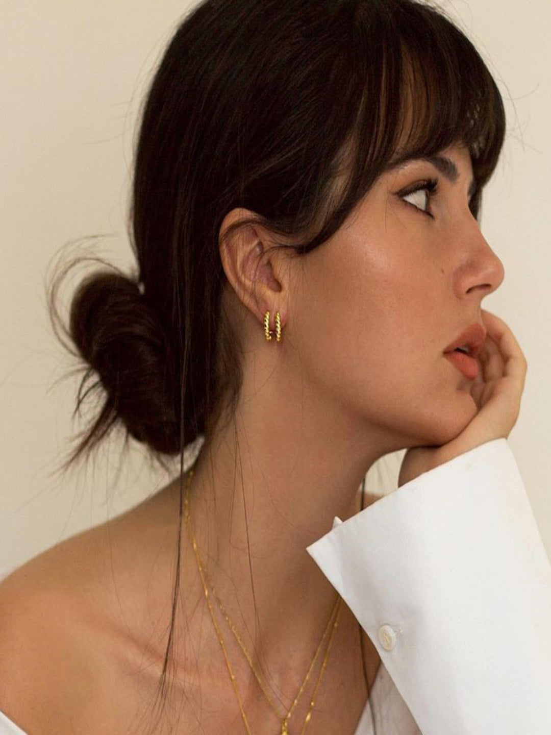 Croissant Half Hoops|18K Plated