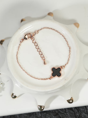 Grace Black Clover Charm Bracelet