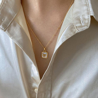 White Shell Butterfly  Pendant