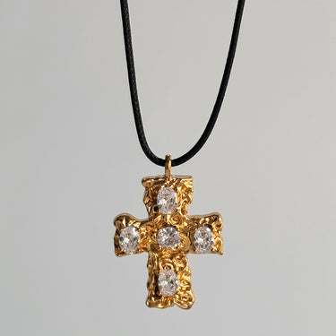 savie-hammered-cross-pendant-with-balck-cord-2
