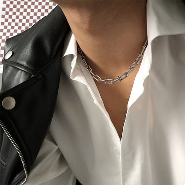 Mens U-Shaped Loop Necklace