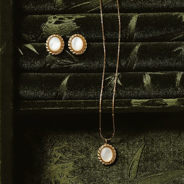 Vintage Pearl Studs and Pendant Set