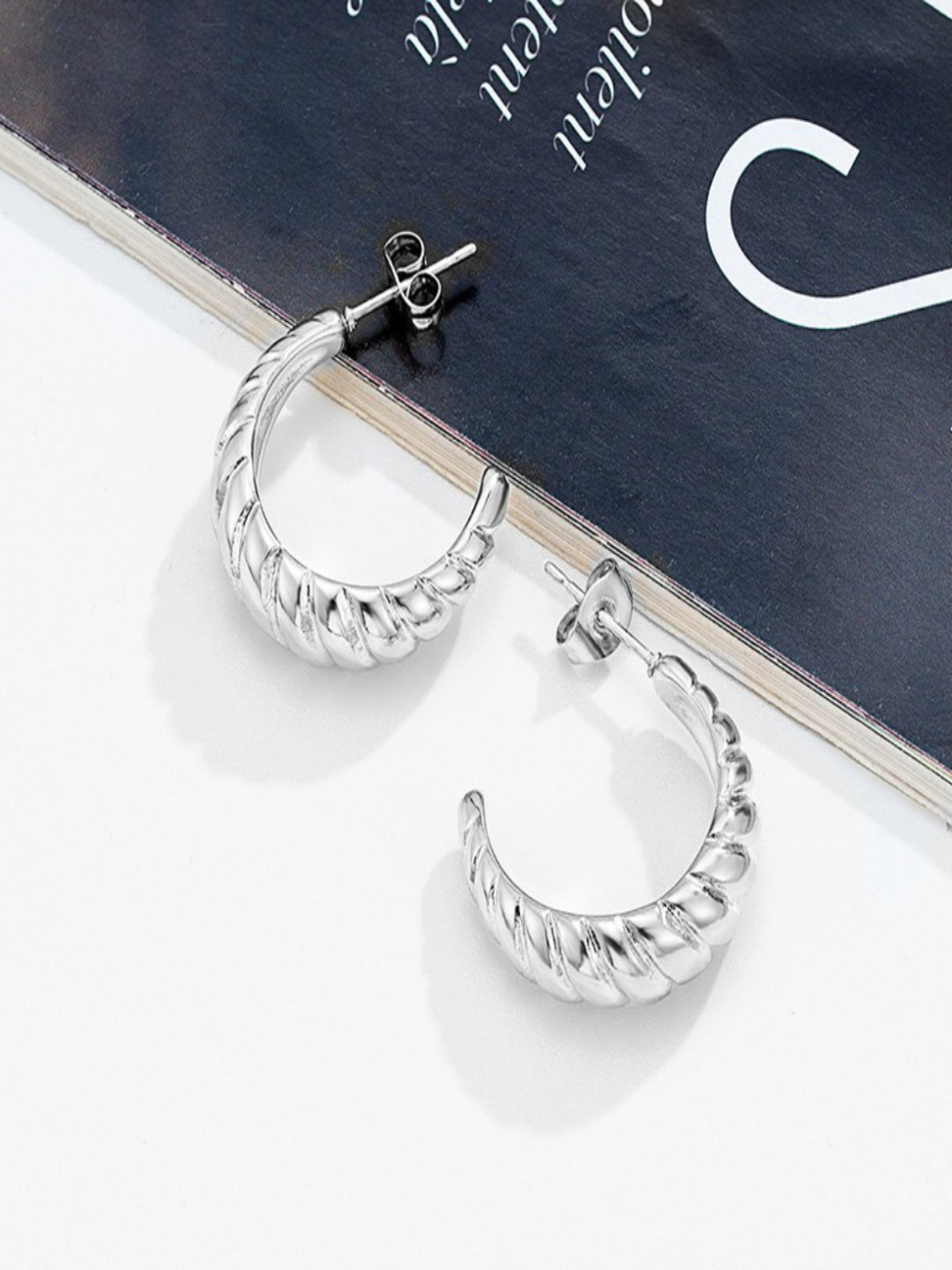 Croissant Half Hoops|18K Plated
