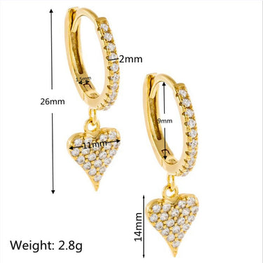 Soiree Heart Drop Earrings | 18K Plated