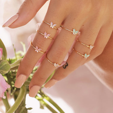 Ete Butterfly Midi Stack of Rings | 18K Plated (Pack of 4)