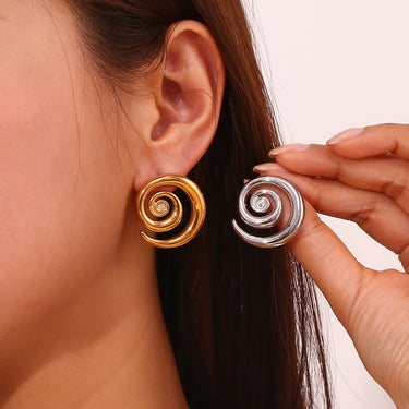 Paige Spiral Earrings | 18K Plated