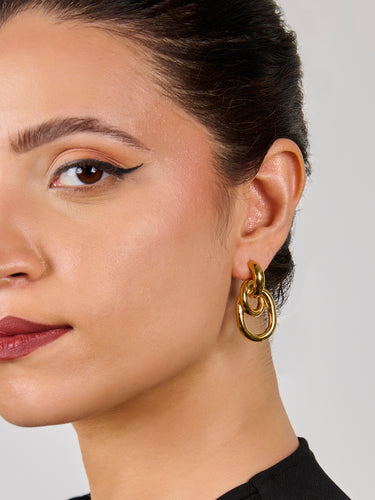 Trinity Loop Earrings | 18K Plated