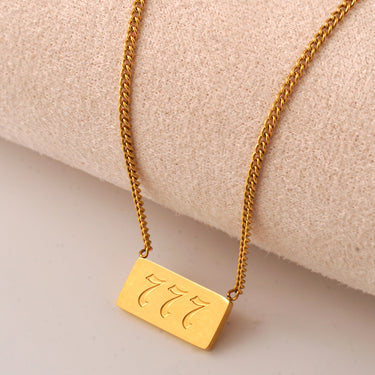 Angel Number Pendant-777 | 18K Plated