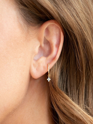 Bluebelle Floral Hoop Drops | 18K Plated