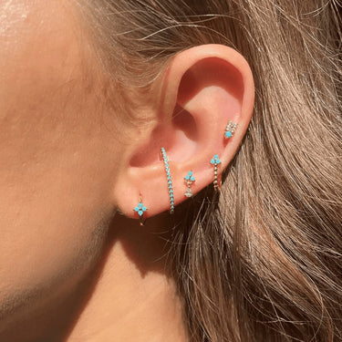 Blue Floral Earring Set