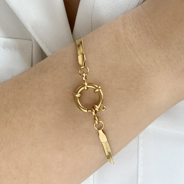 Snake Chain Bracelet with Openable Clasp | 18K Plated