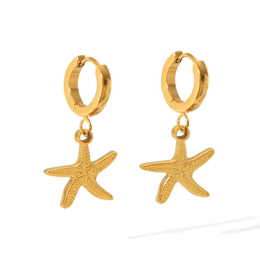 Gold Plated Starfish Earrings aquastreet
