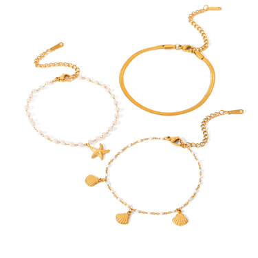 Starfish, Shell and Pearl Bracelet images