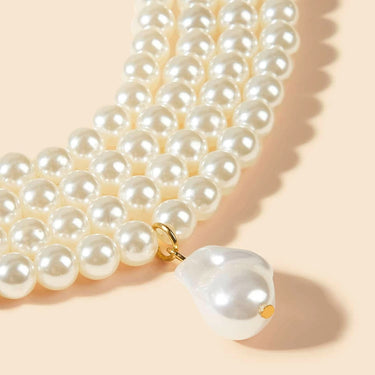 Layered Pearl Choker Necklace