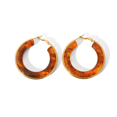 brown resin hoop earrings by aquastreet