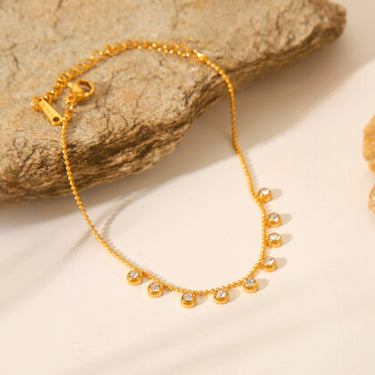 18k Gold Plated Celeste Zircon Necklace