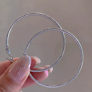 Amilo Frosted Hoops Silver