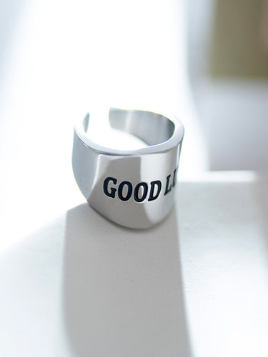 Mens Good Luck Ring | 18K Plated