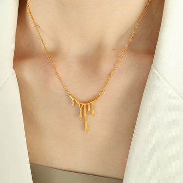 Minimal Drip Pendant | 18K Plated