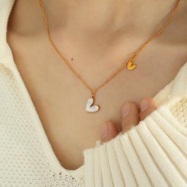 Twinning Heart Necklace | 18K Plated