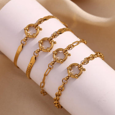 Link Chain Bracelet with Openable Clasp | 18K Plated