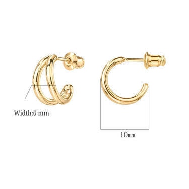 Twin Mini Huggie Earrings | 14K Plated