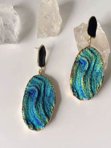 Sapphire Pulse Party Earrings |14K Plated
