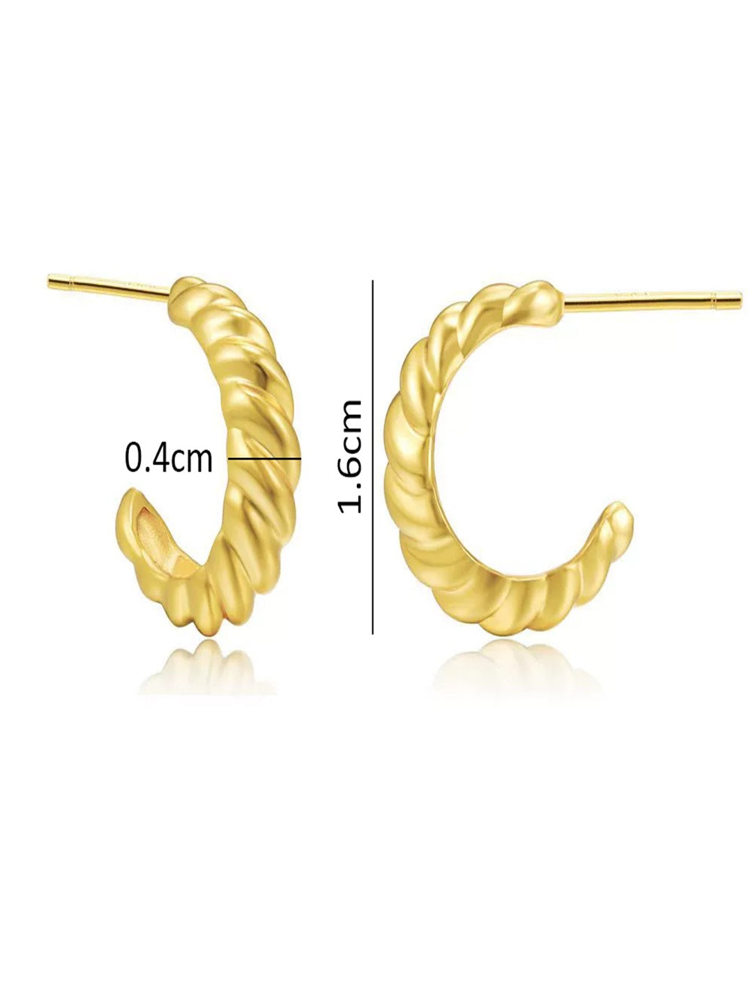 Duo Croissant Half Hoops | 18K Plated (Pack of 2)