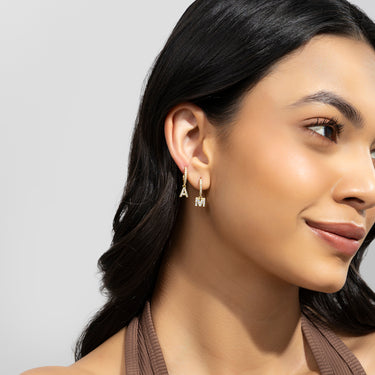 Twinkle Initial Letter Drops (Single) | 18K Plated