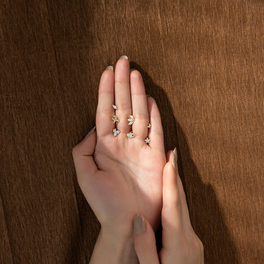 Spark Screw Back Studs | 14K Plated